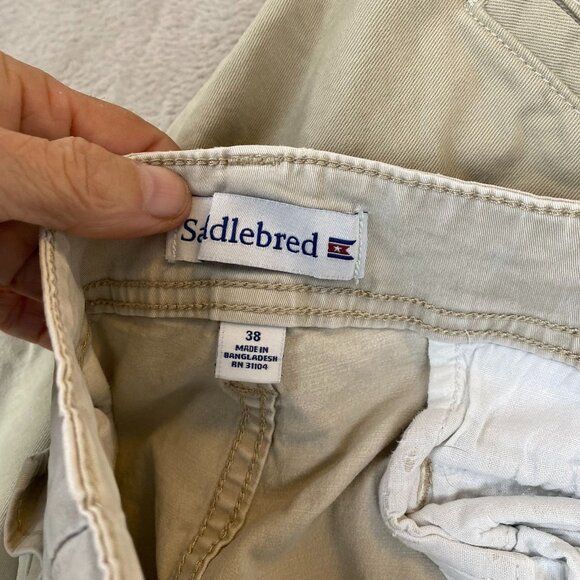 Saddlebred Mens Shorts Bundle 38W Cargo & Flat Front Beige Cotton Blend - Picture 5 of 13